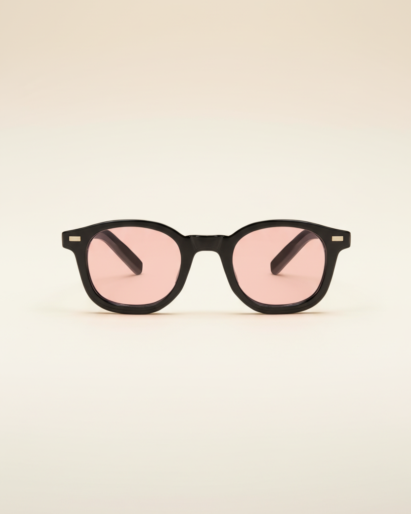 Classic Frame Sunglasses in rose, front view.