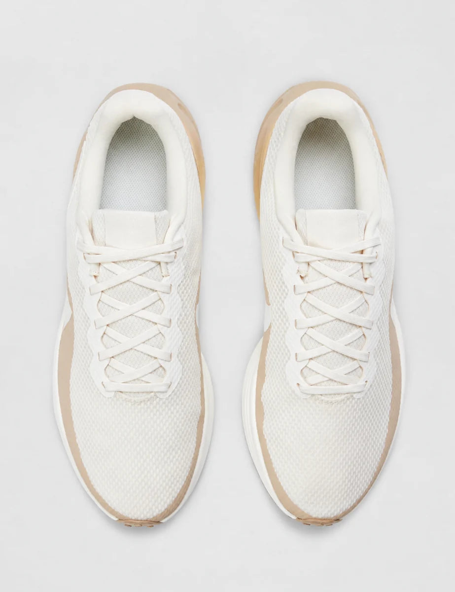 Men's Mesh Lace-Up Trainers in Pale Ivory Sail Sanddrift, view 5.