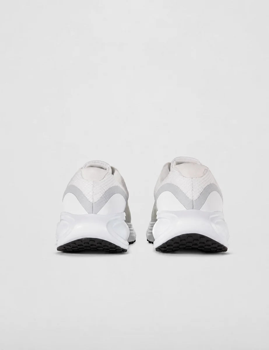 Men's Mesh Lace-Up Trainers in White Bright Crimson, view 7.