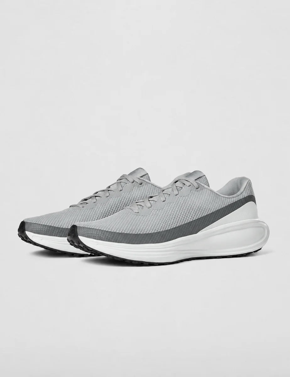 Men's Mesh Lace-Up Trainers in Lt Smoke Grey Black, view 6.