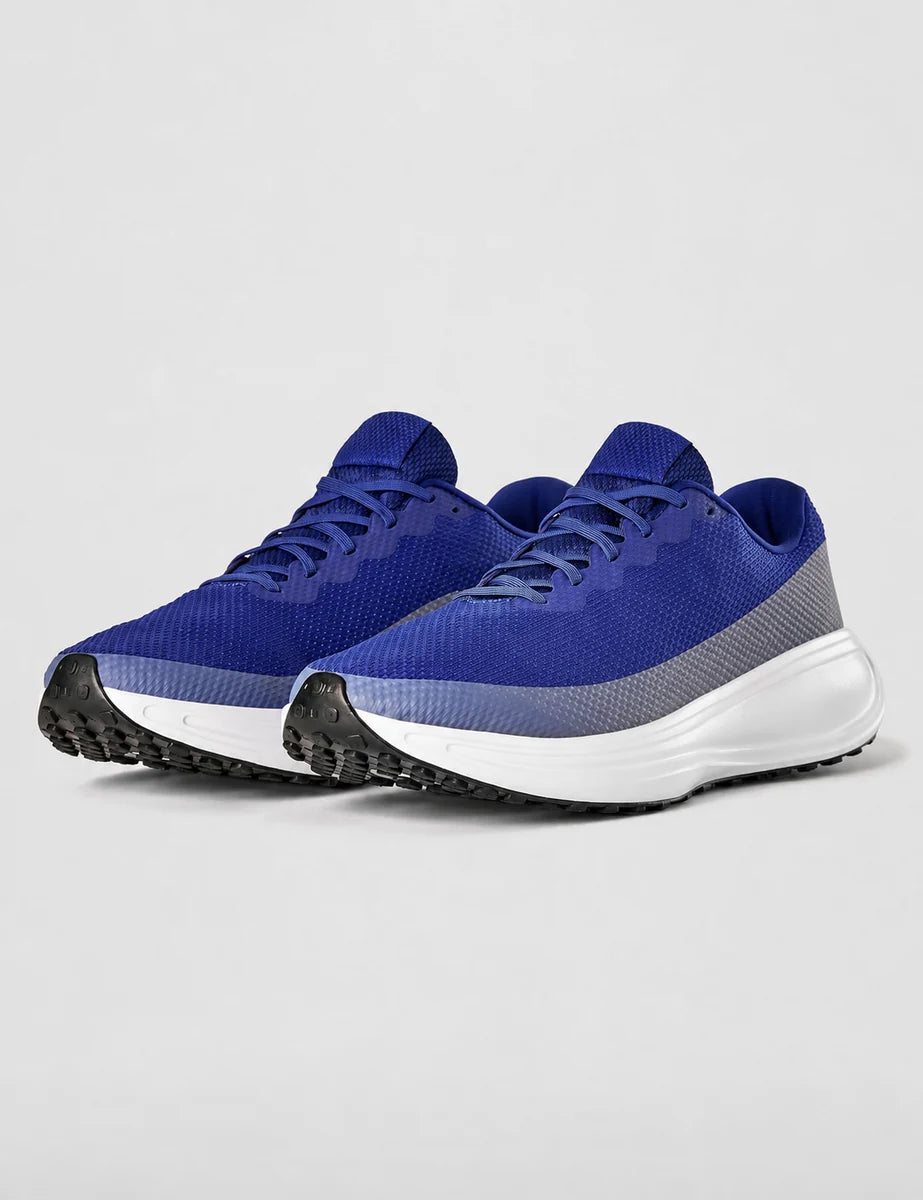 Men's Mesh Lace-Up Trainers in Deep Royal Blue White, view 6.