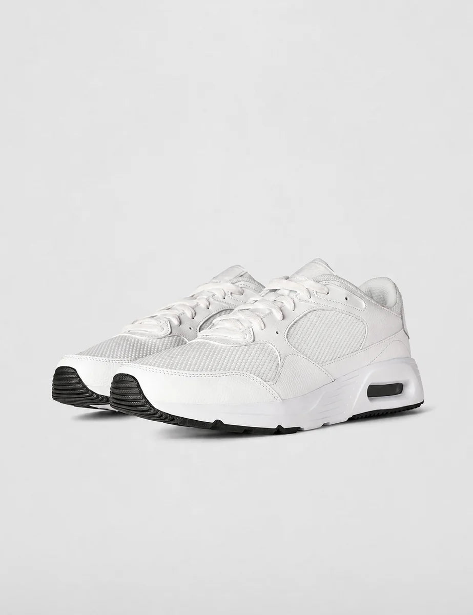 Men's Retro Panel Trainers in White Black White, view 6.
