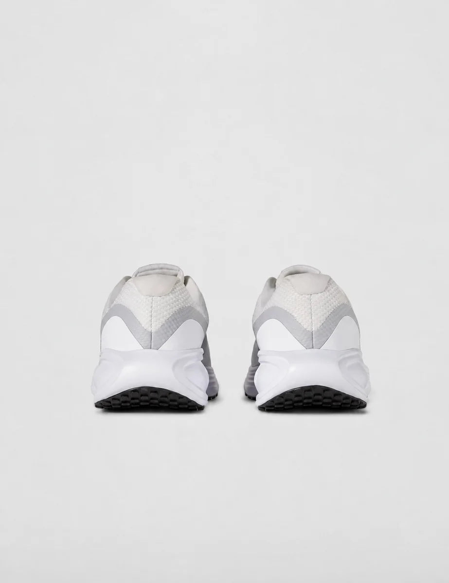 Men's Mesh Lace-Up Trainers in White Black Pure Platinum, view 7.
