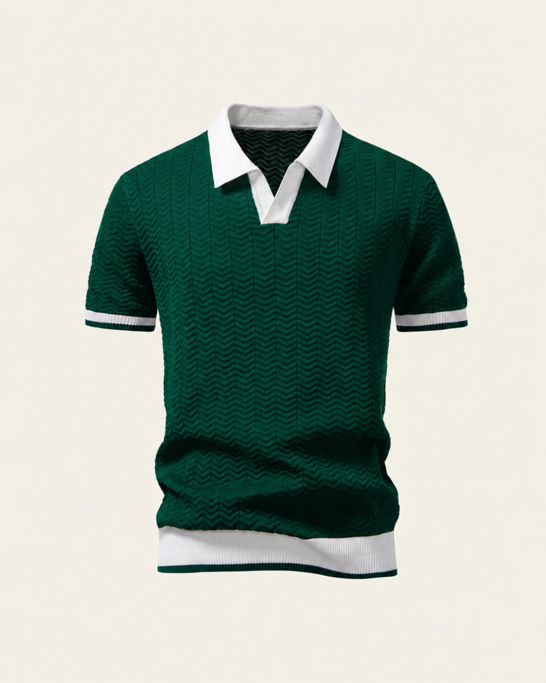 Heritage Court Polo in green, product view.