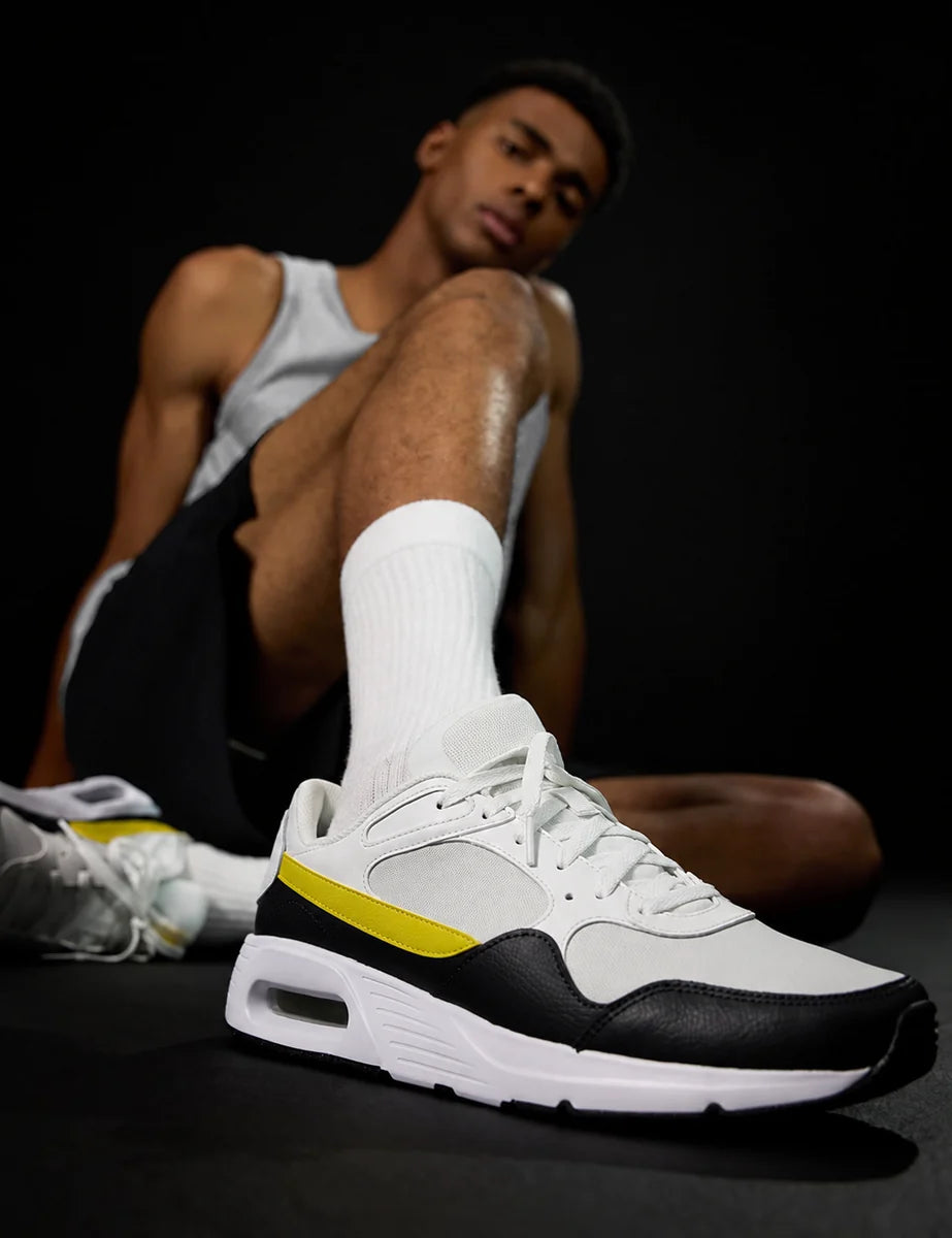 Men's Retro Panel Trainers in Photon Dust Bright Citron, view 2.