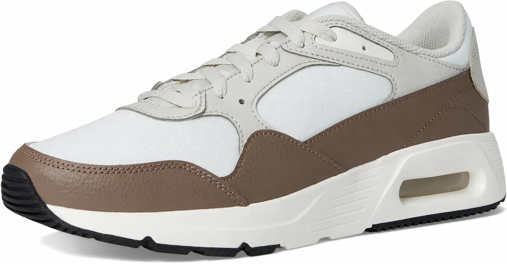 Men's Retro Panel Trainers in Sail Velvet Brown Light Bone, view 7.