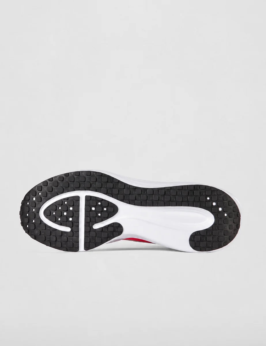 Men's Mesh Lace-Up Trainers in White Bright Crimson, view 4.