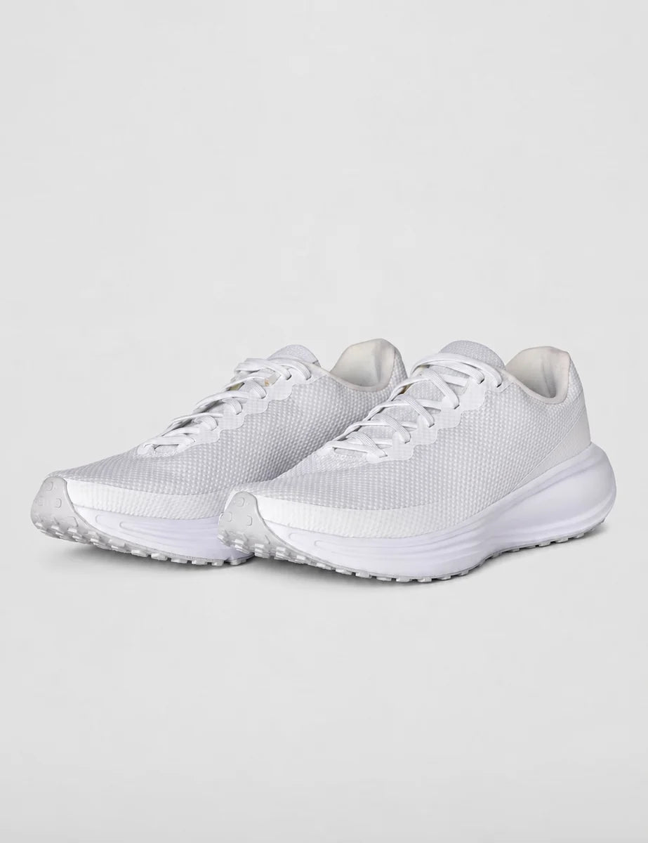 Men's Mesh Lace-Up Trainers in White Pure Platinum, view 6.