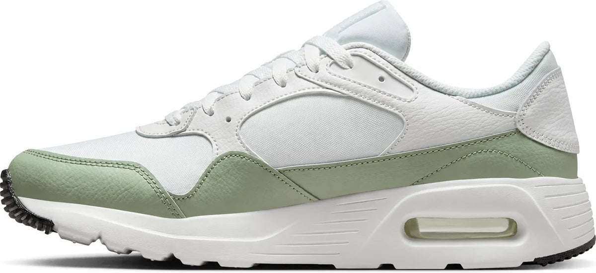 Men's Retro Panel Trainers in Summit White Vintage Green, view 9.