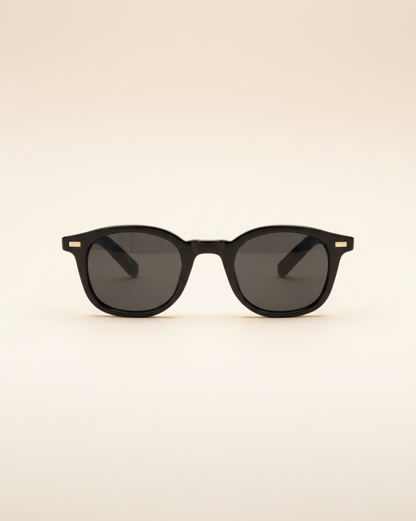 Classic Frame Sunglasses in black, front view.