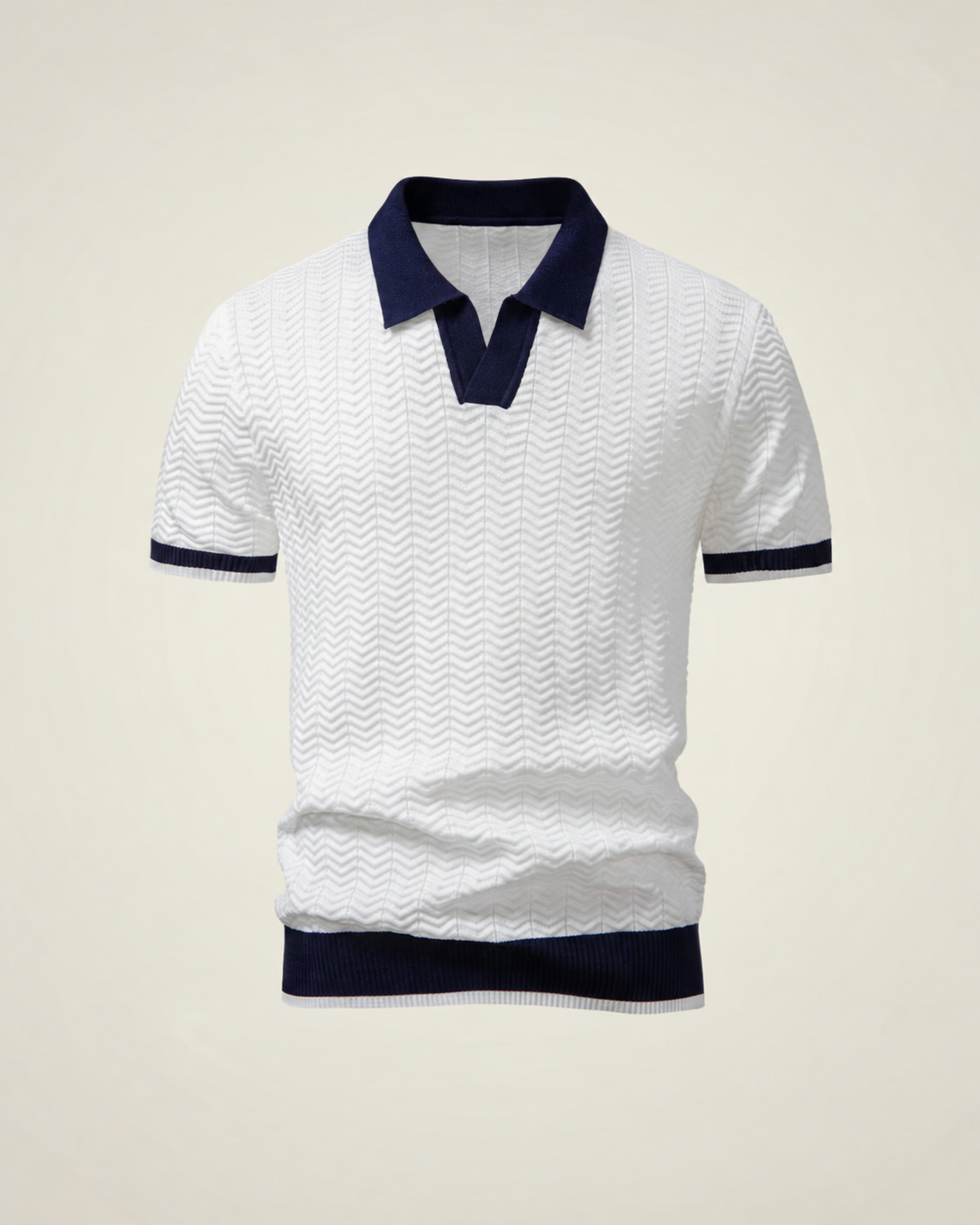 Heritage Court Polo in white, product view.