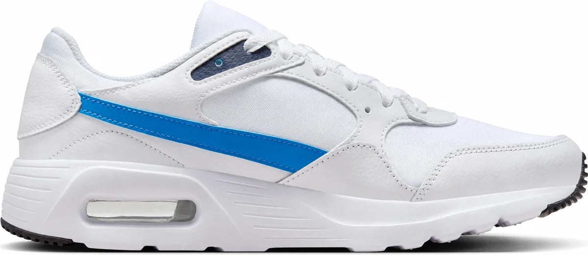 Men's Retro Panel Trainers in White Lt Photo Blue Thunder Blue, view 10.