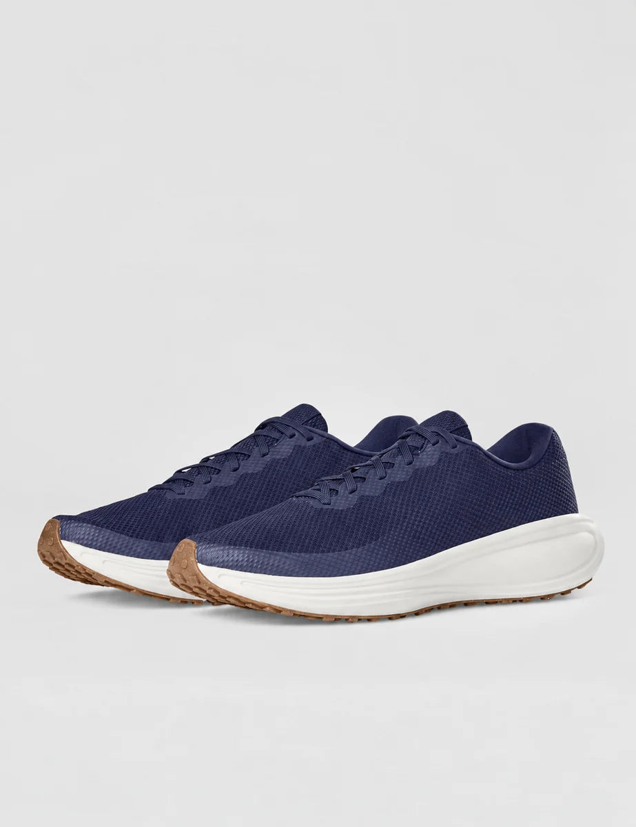 Men's Mesh Lace-Up Trainers in Midnight Navy Sail Gum, view 6.