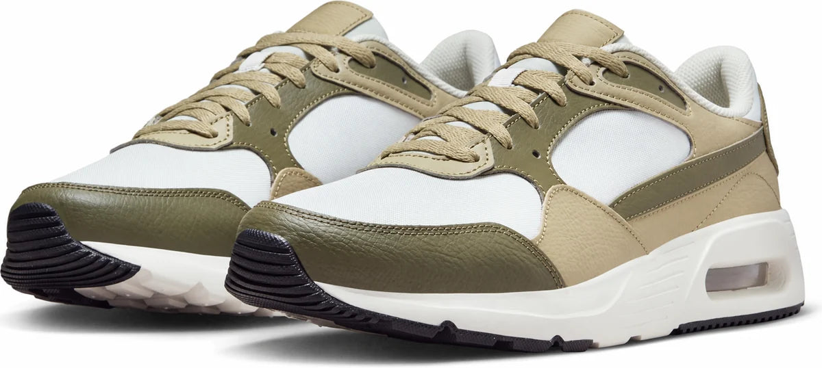 Men's Retro Panel Trainers in Neutral Olive Light Bone, view 6.