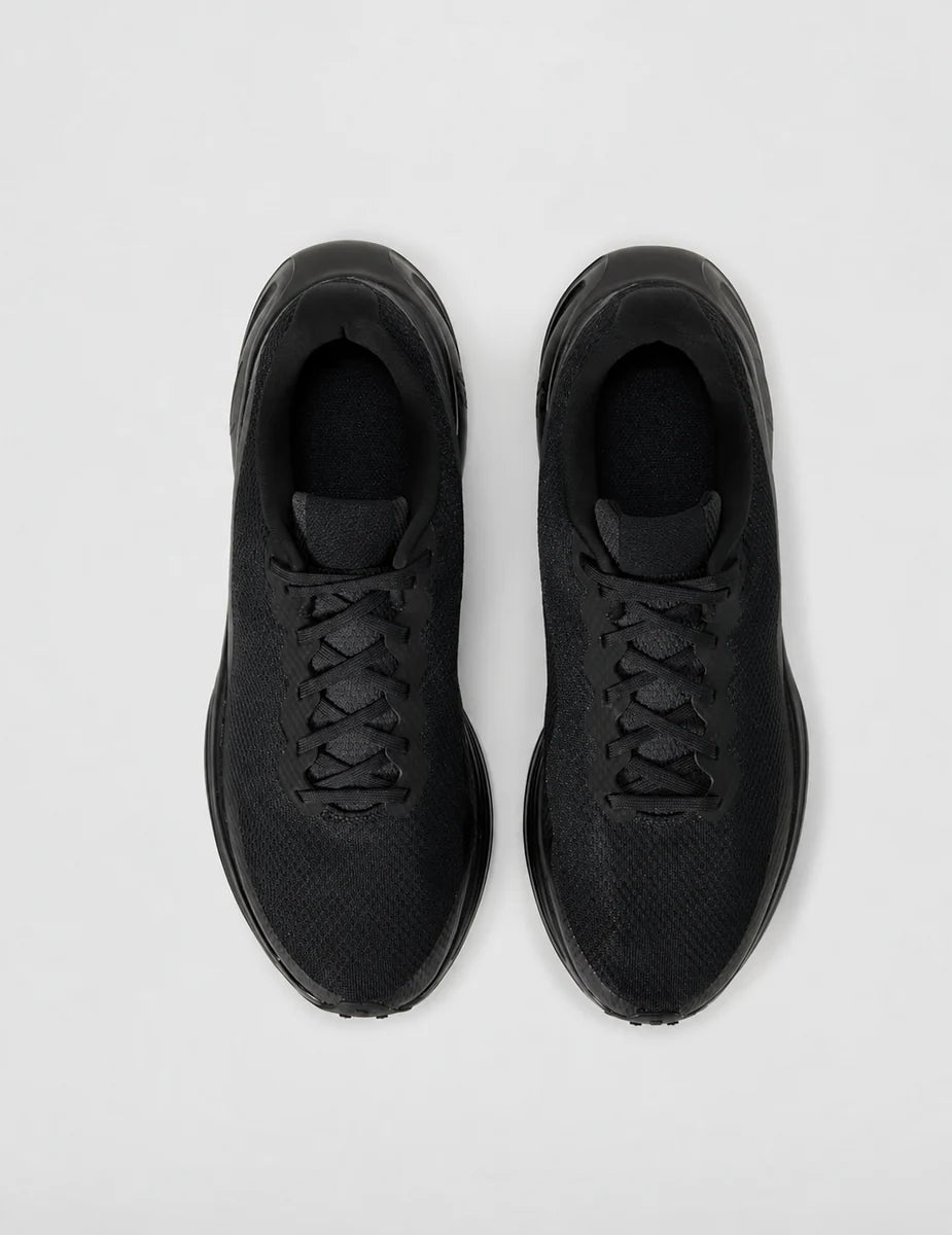 Men's Mesh Lace-Up Trainers in Black Anthracite, view 5.