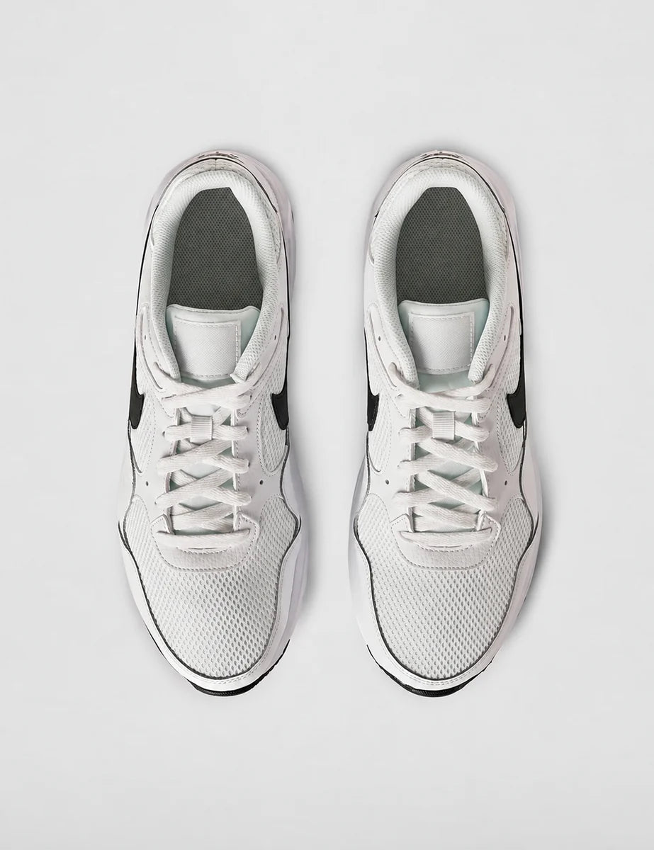 Men's Retro Panel Trainers in White Black White, view 5.