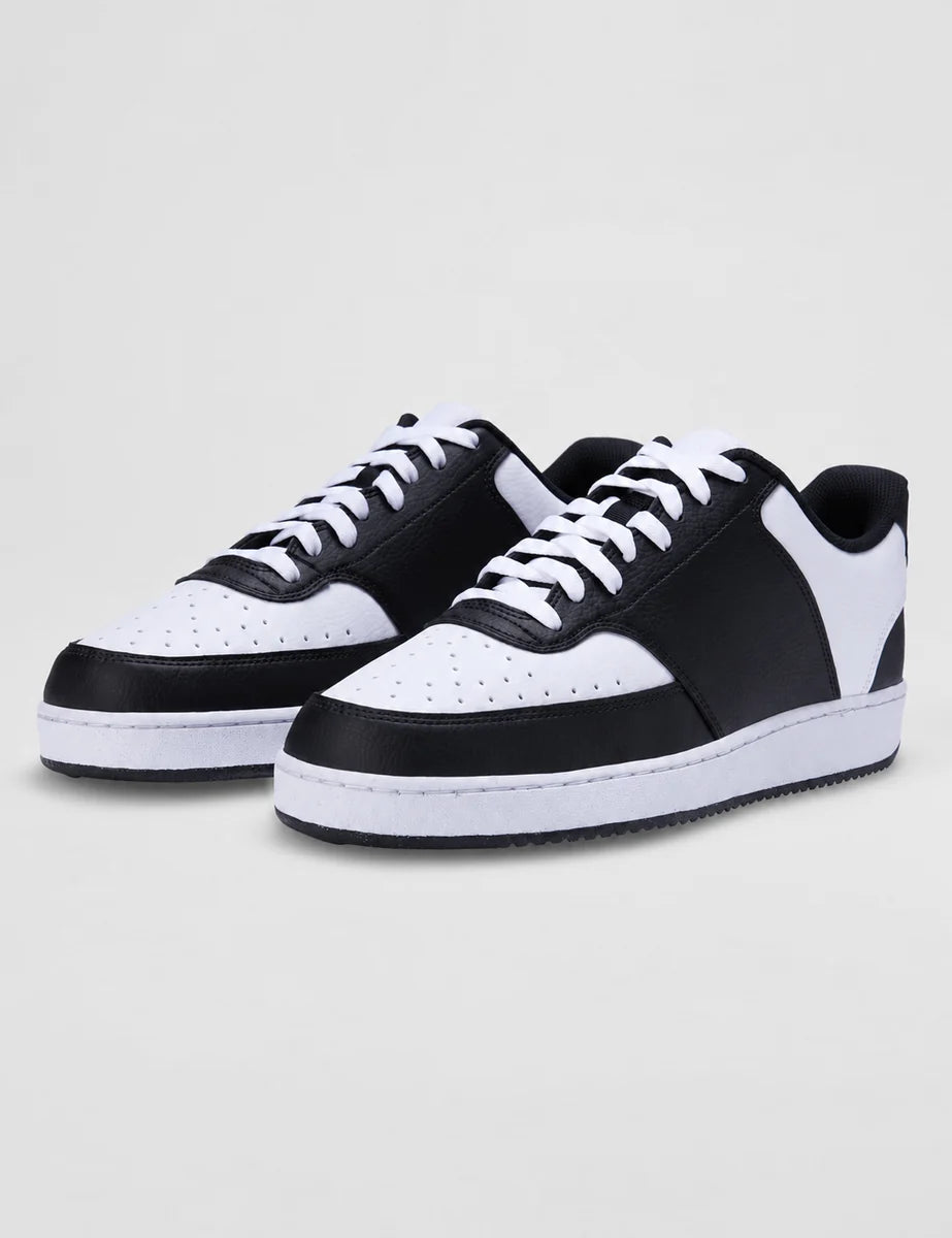 Women's Classic Low-Top Trainers in Black White, view 6.