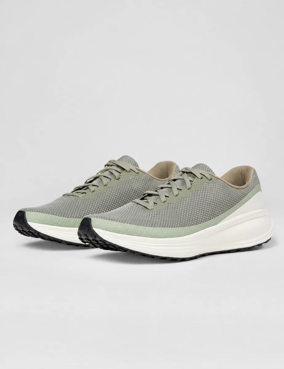 Men's Mesh Lace-Up Trainers in Light Army Black Jade, view 6.